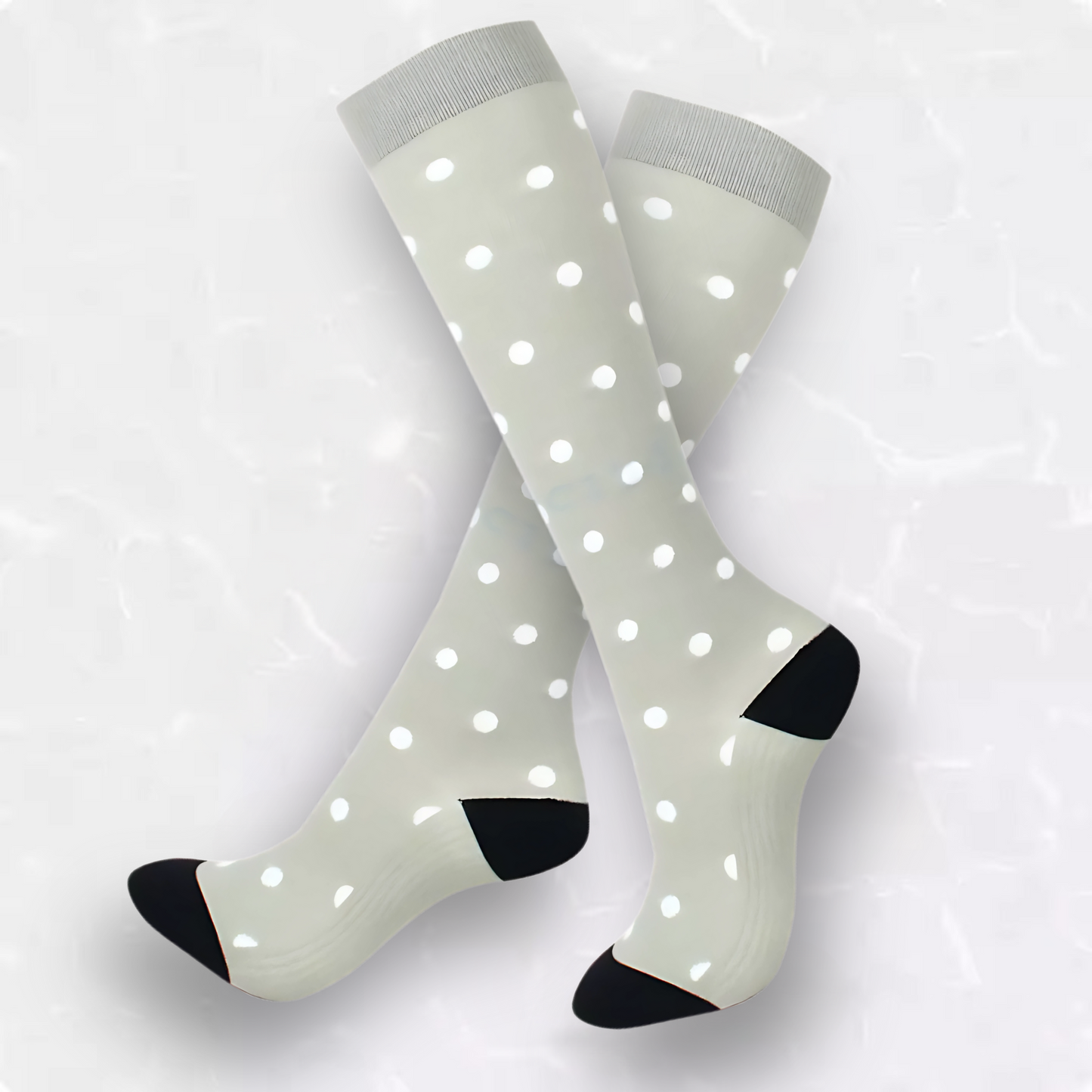 Spotted-pattern 20-30mmHg knee-high compression socks