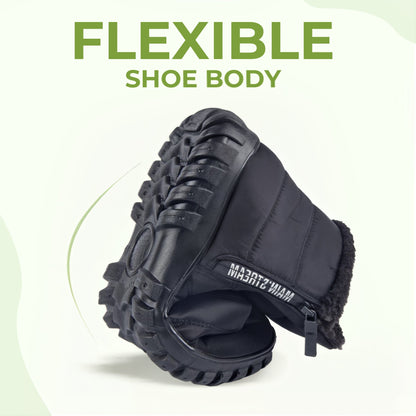 Thick-insole cotton zipper waterproof winter shoes