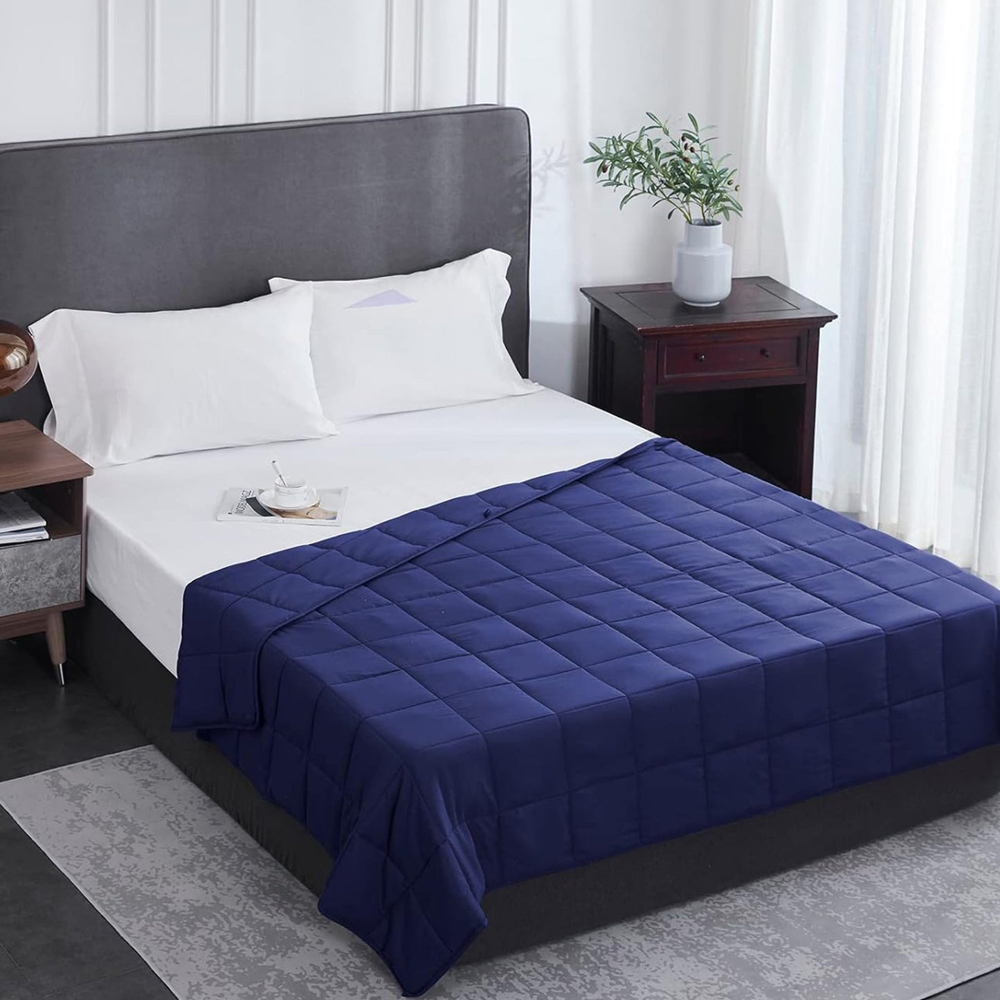 Weighted blanket soft material for calming sleep