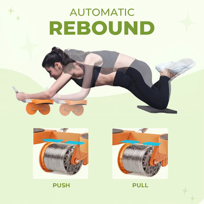 Ab exercise roller with timer and support