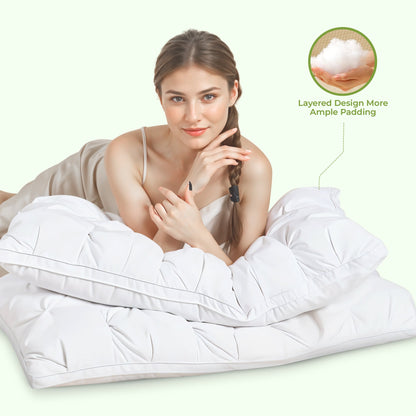 Luxury goose down pillow for side and back sleepers
