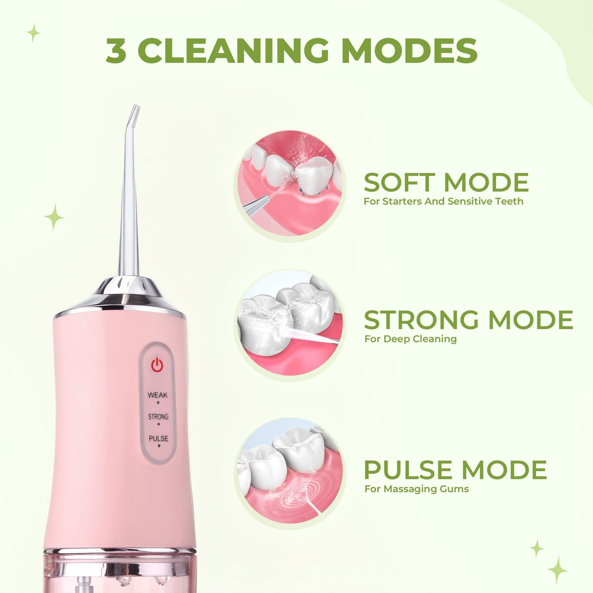 Electric water flosser dental pick for plaque and gum care