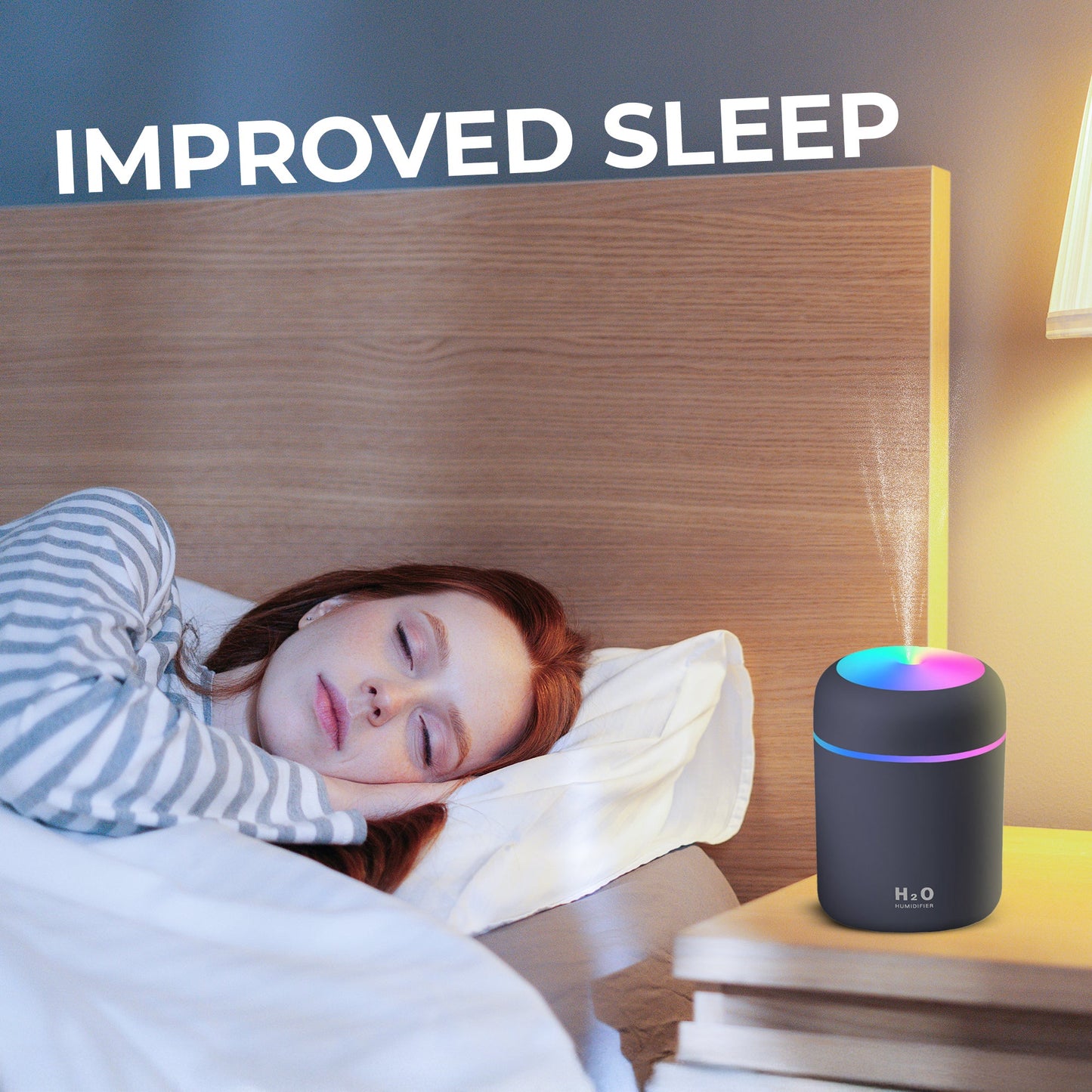 Portable USB air humidifier for desk and travel