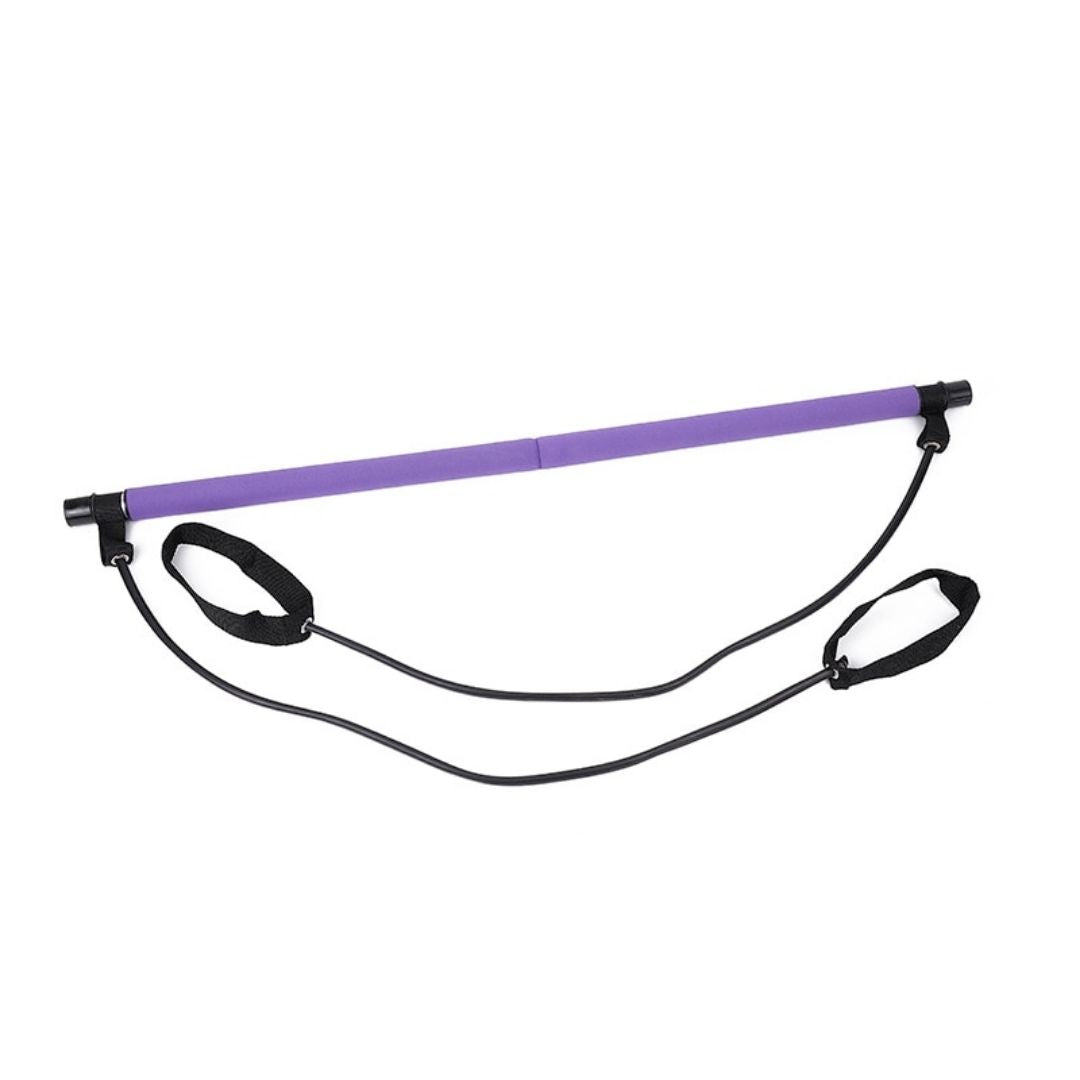 Portable Pilates bar kit with resistance bands for yoga and home workouts