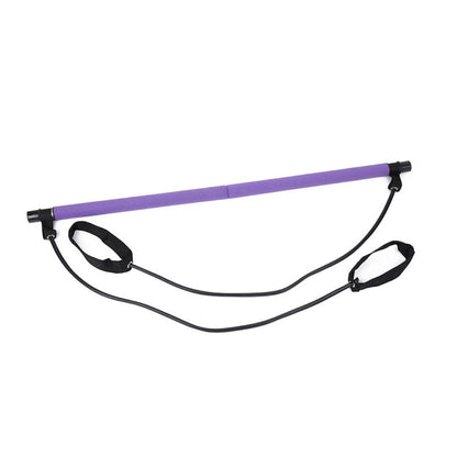 Portable Pilates bar kit with resistance bands for yoga and home workouts
