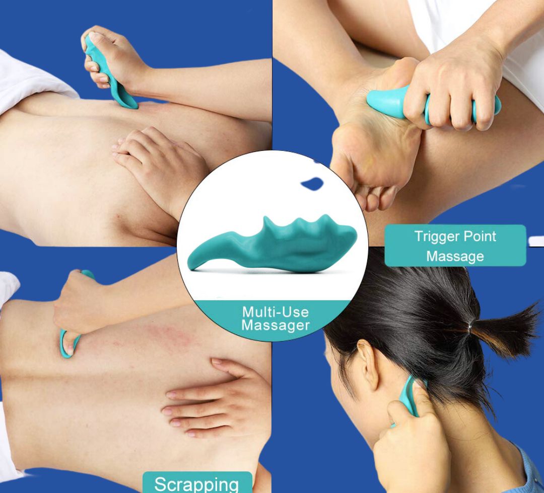 Ergonomic thumb-saver deep tissue trigger point self-massage tool