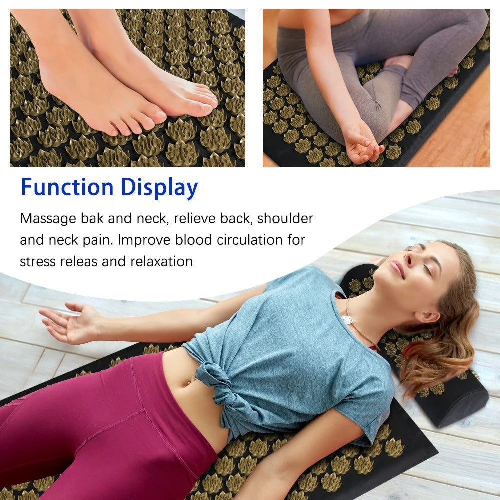 Acupressure mat set pain and stress relief therapy