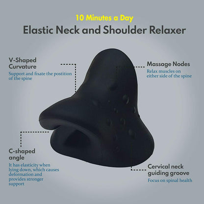 Cervical neck traction pillow for posture decompression and shoulder tension
