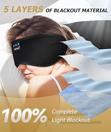 Bluetooth sound sleep mask blocks light and noise