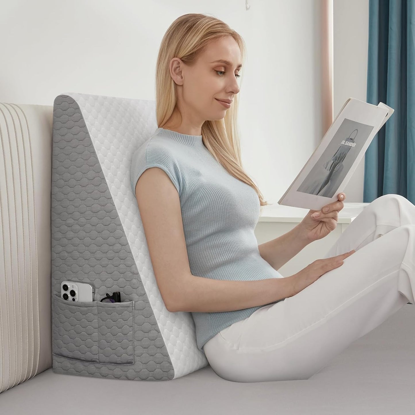 Elevated wedge pillow for acid reflux and GERD relief