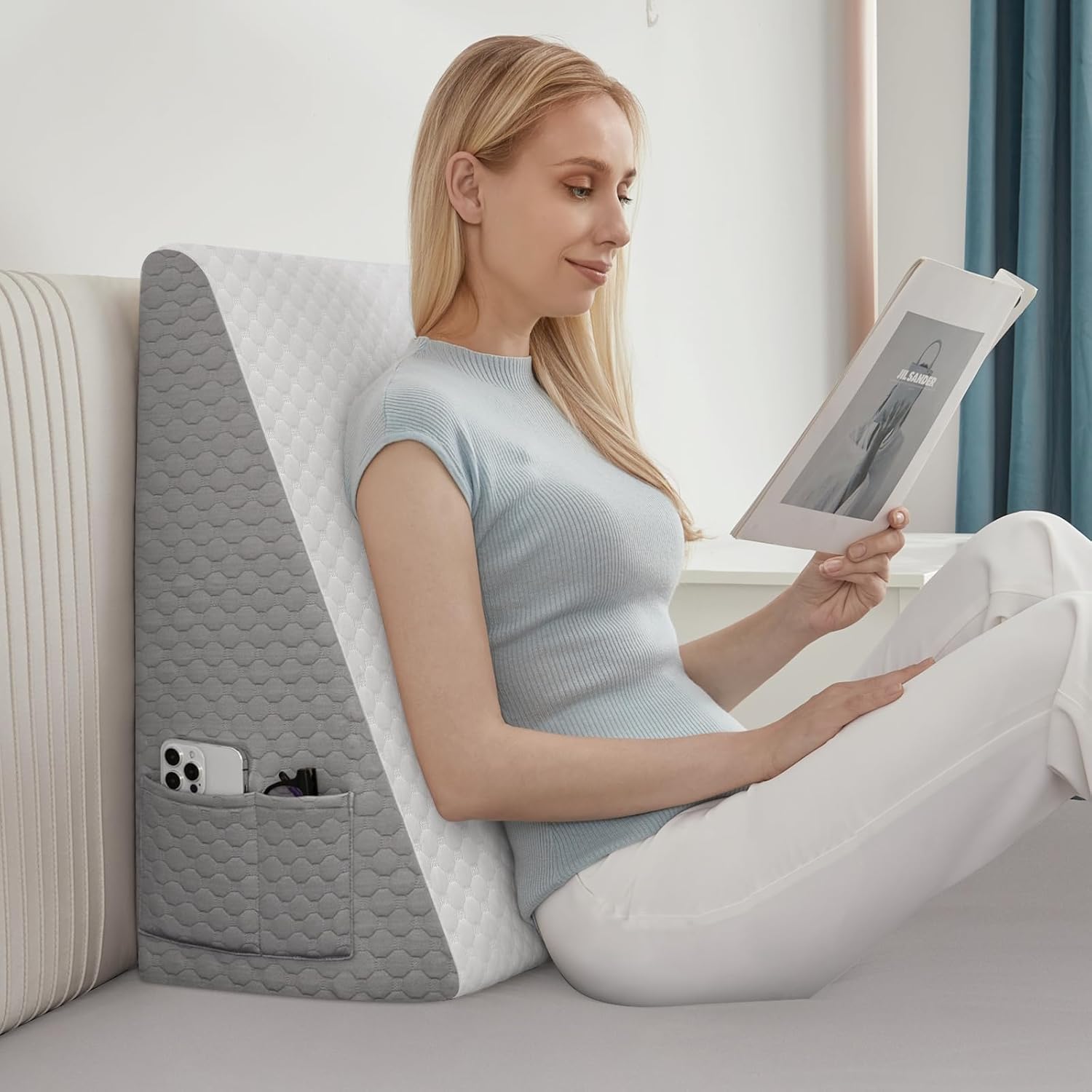 Elevated wedge pillow for acid reflux and GERD relief