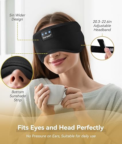Bluetooth sound sleep mask blocks light and noise