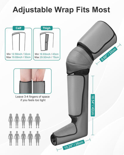 Electric heated knee and leg massager vibration