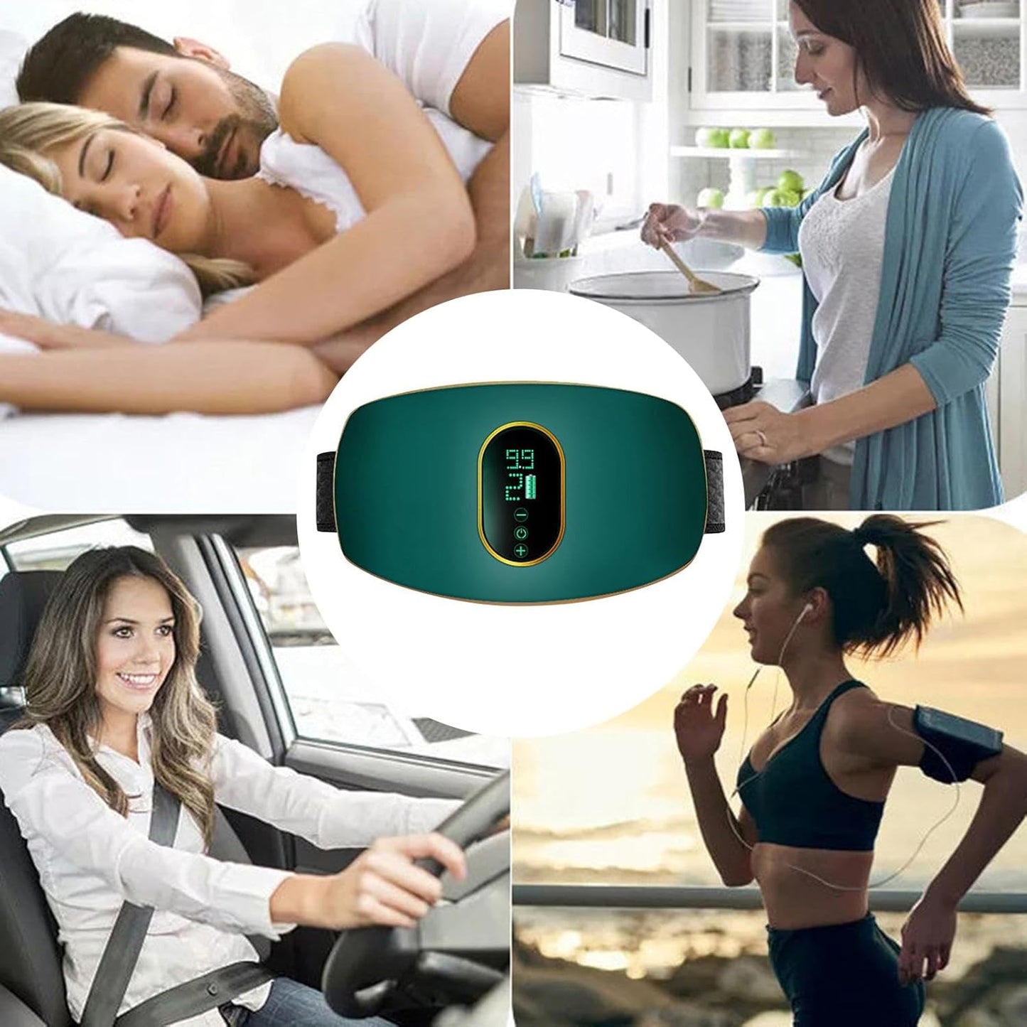 Heated abdominal massager digestion bloating relief