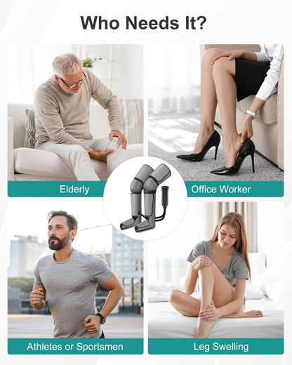 Electric heated knee and leg massager vibration