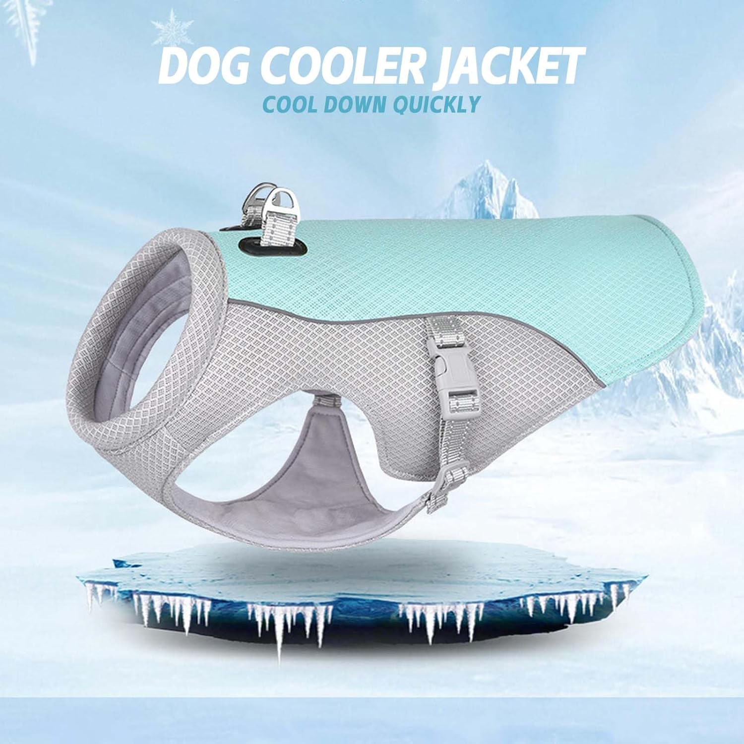 Dog summer cooling vest reflective and breathable