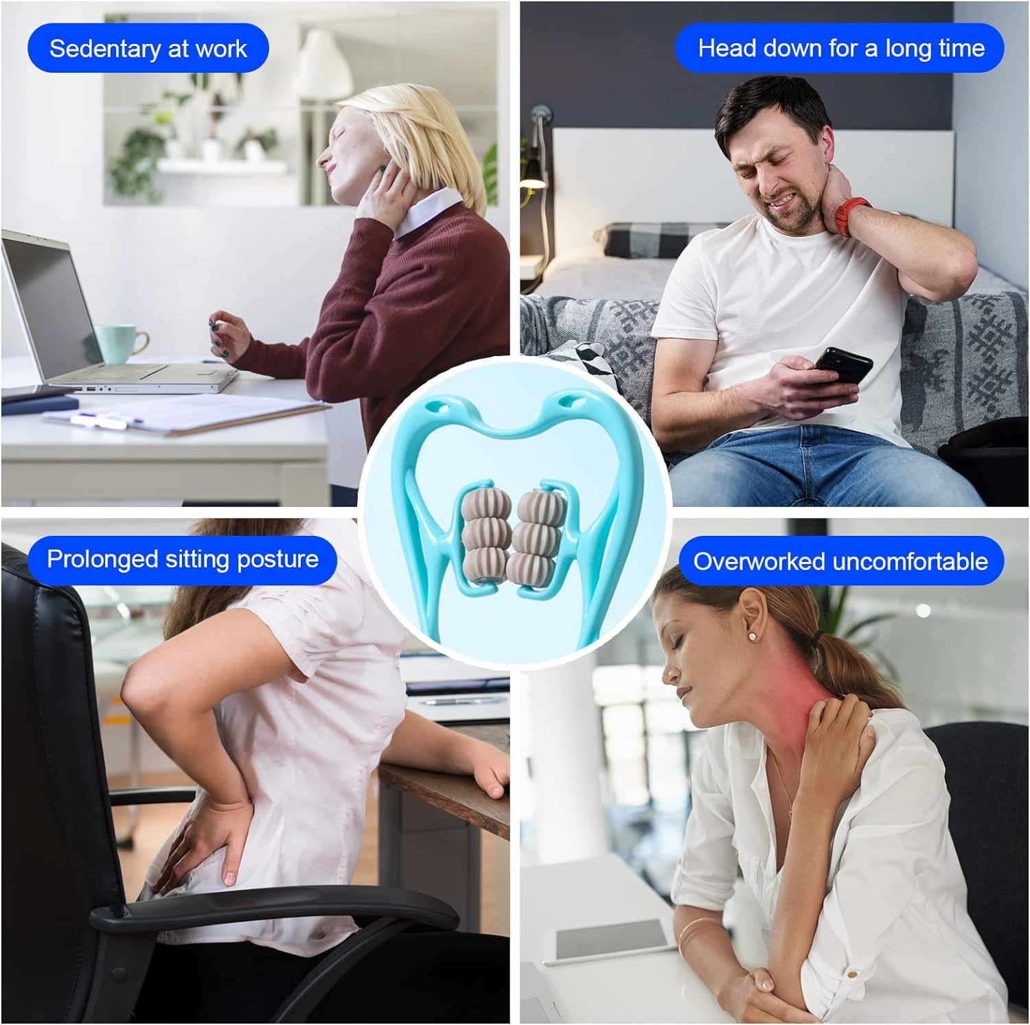 Self neck massager triple trigger pressure tool