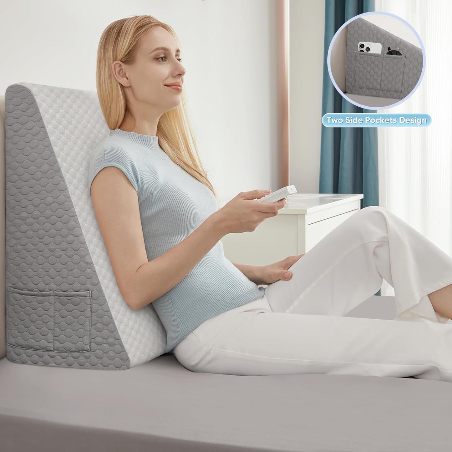Elevated wedge pillow for acid reflux and GERD relief