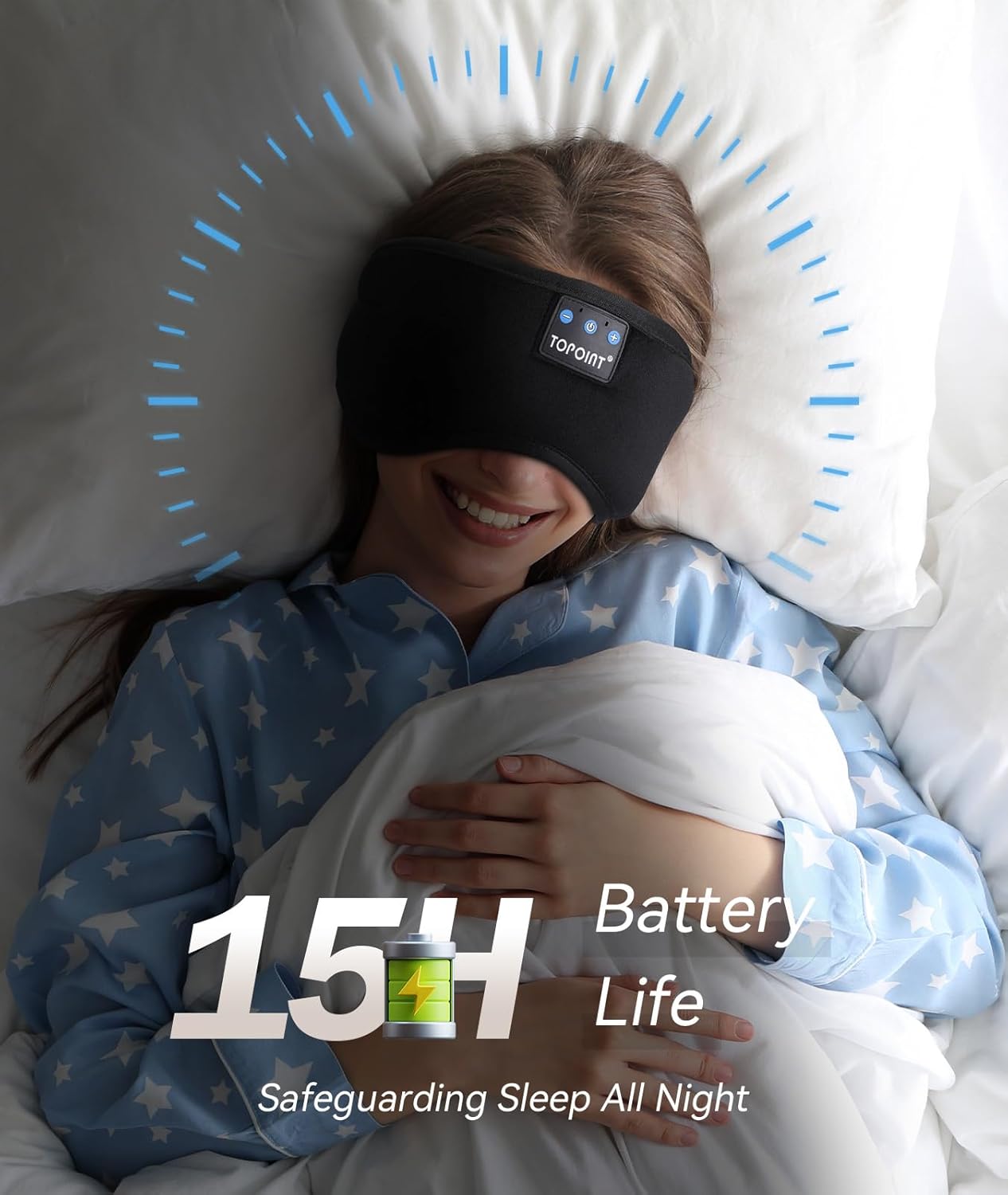 Bluetooth sound sleep mask blocks light and noise