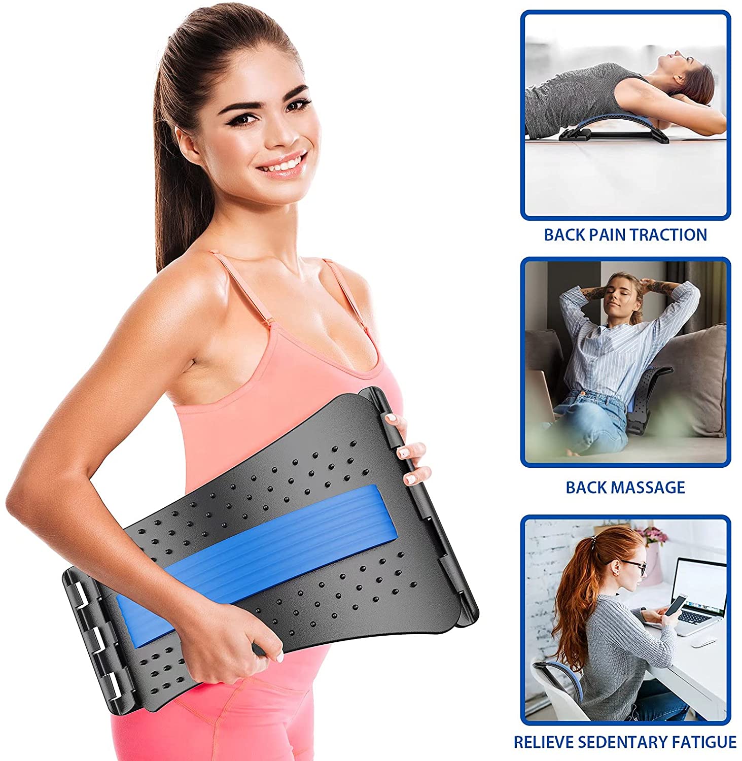 Back stretcher spine decompression device upper and lower back