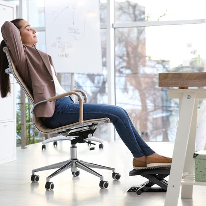 Adjustable under-desk foot rest with acupressure surface