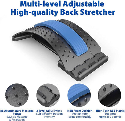 Back stretcher spine decompression device upper and lower back