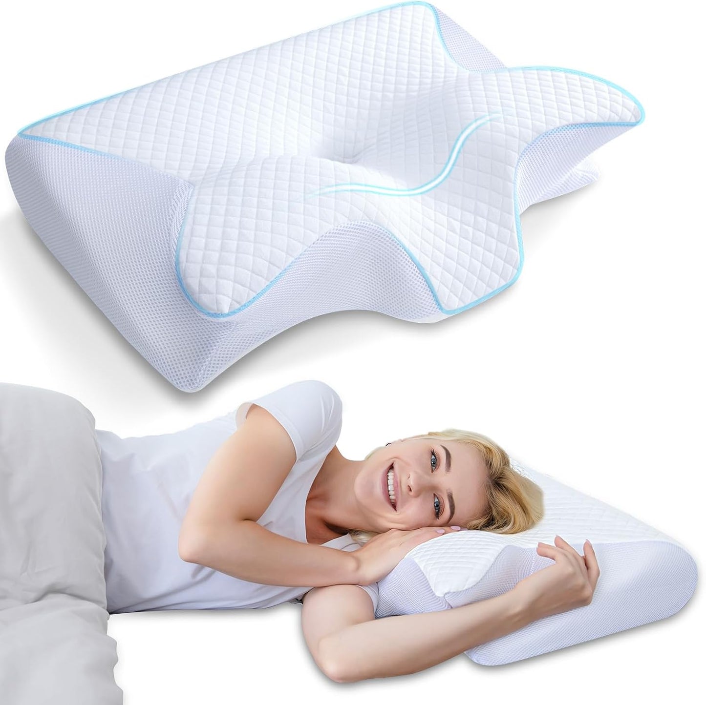 Replacement pillowcase for butterfly memory foam neck pillow