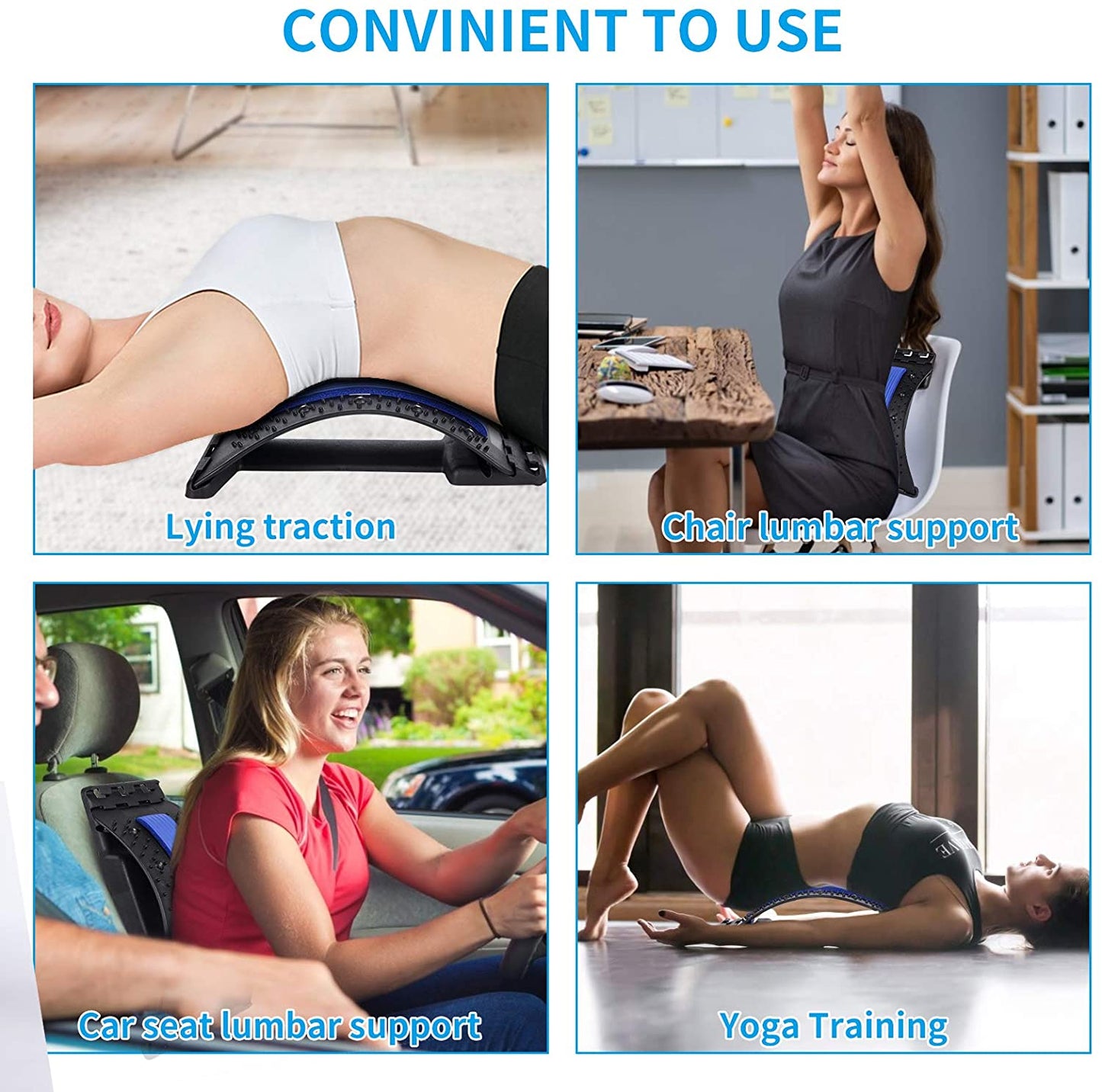 Back stretcher spine decompression device upper and lower back