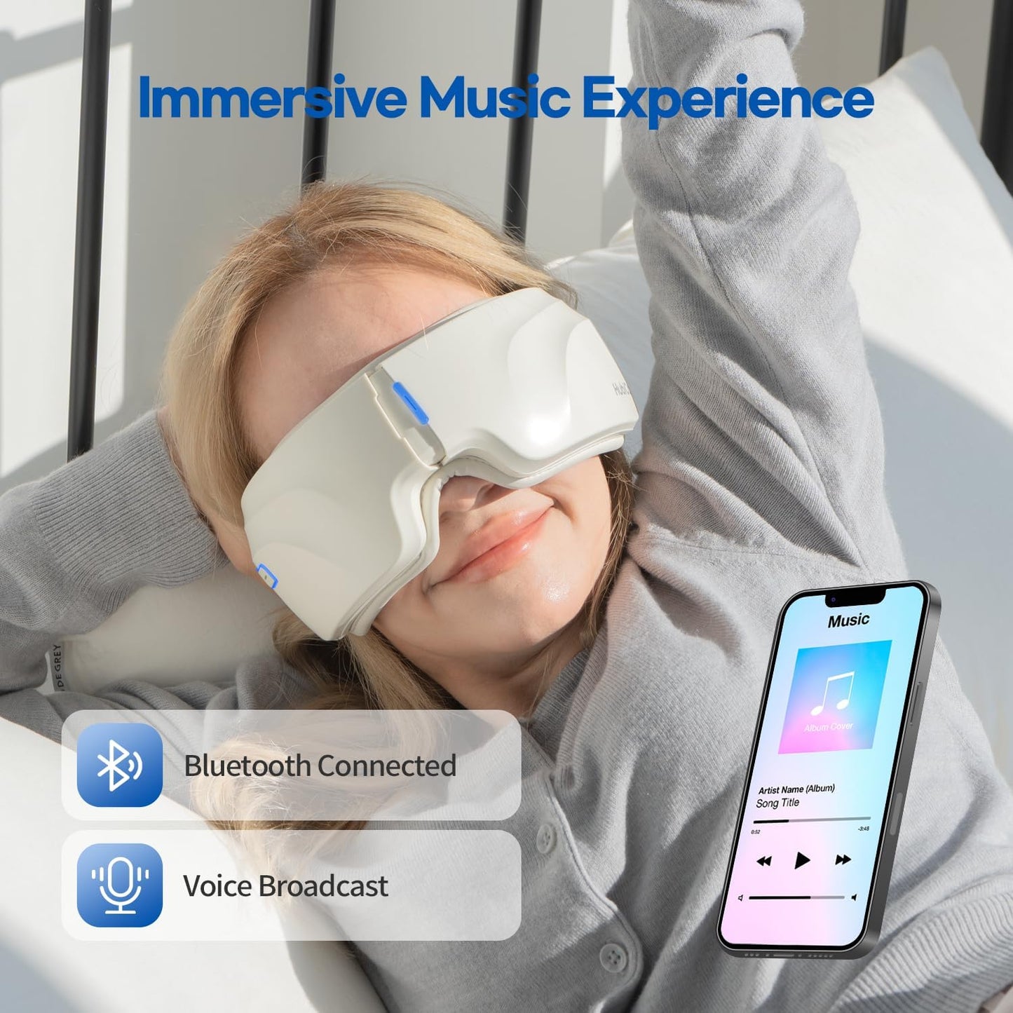 Heated eye massager vibration and air compression therapy