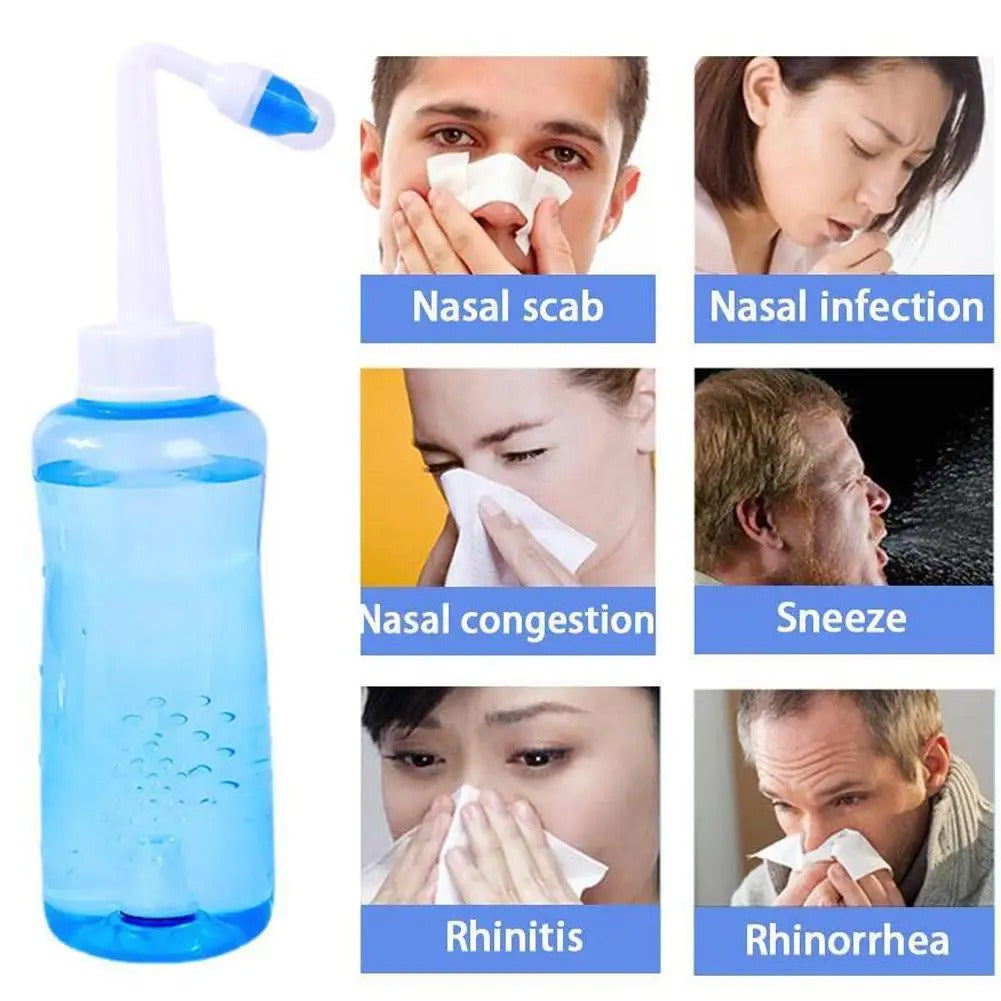 Nasal rinse bottle deep cleansing for allergy relief