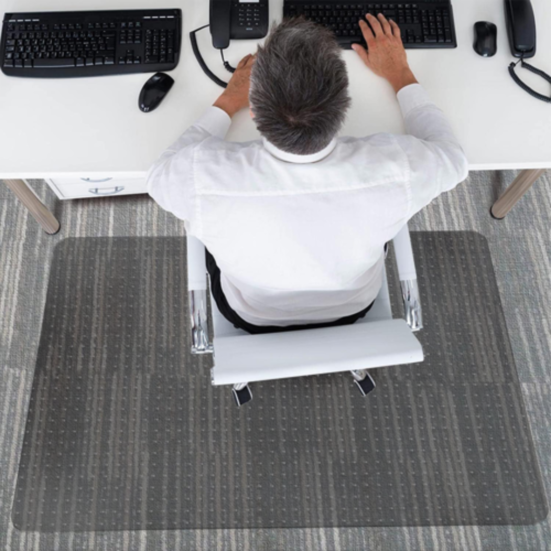 Workstation floor protector mat for office chair