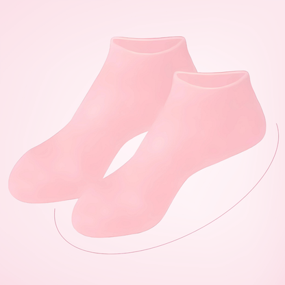 Silicone gel moisturizing socks for overnight heel hydration