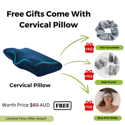 Memory foam cervical neck pillow for sleep support