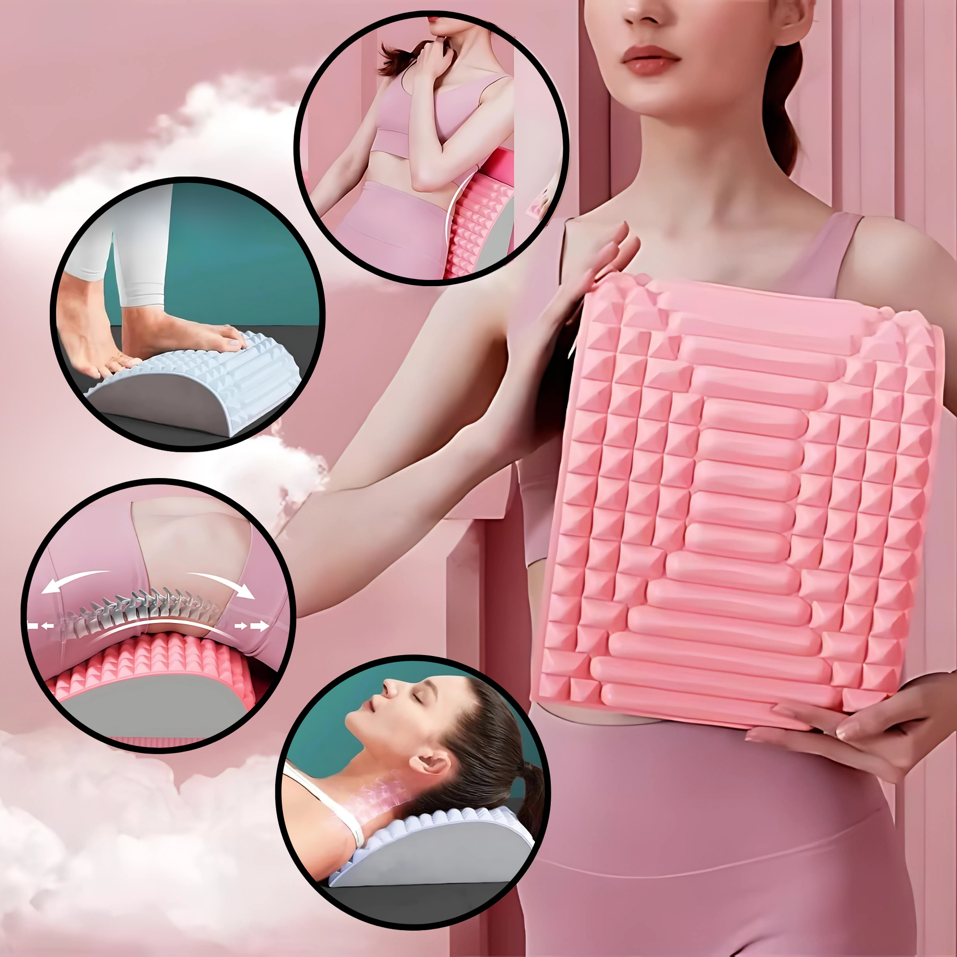 Back stretcher massager arch with vibration acupressure