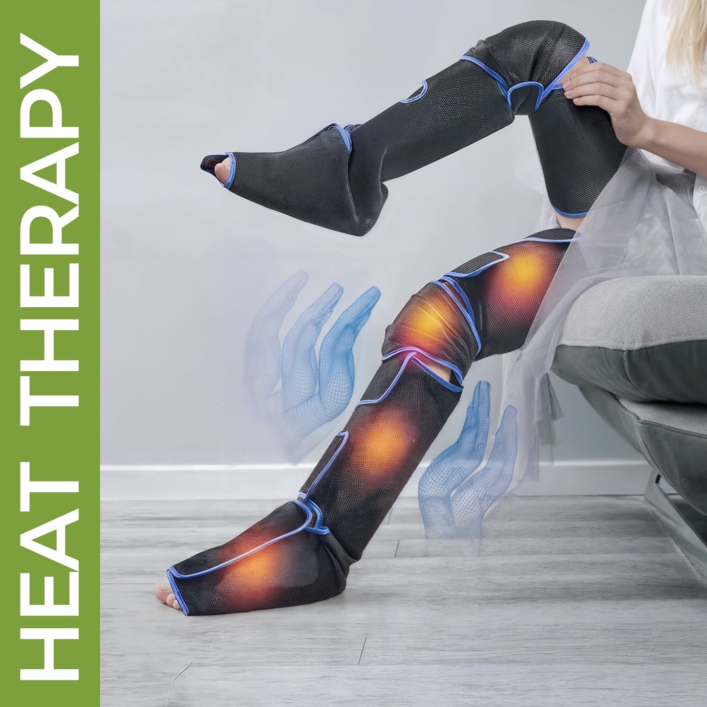 Air compression leg massager sleeves pair for both legs