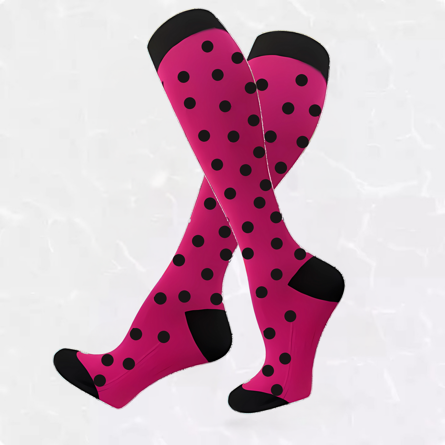 Spotted-pattern 20-30mmHg knee-high compression socks