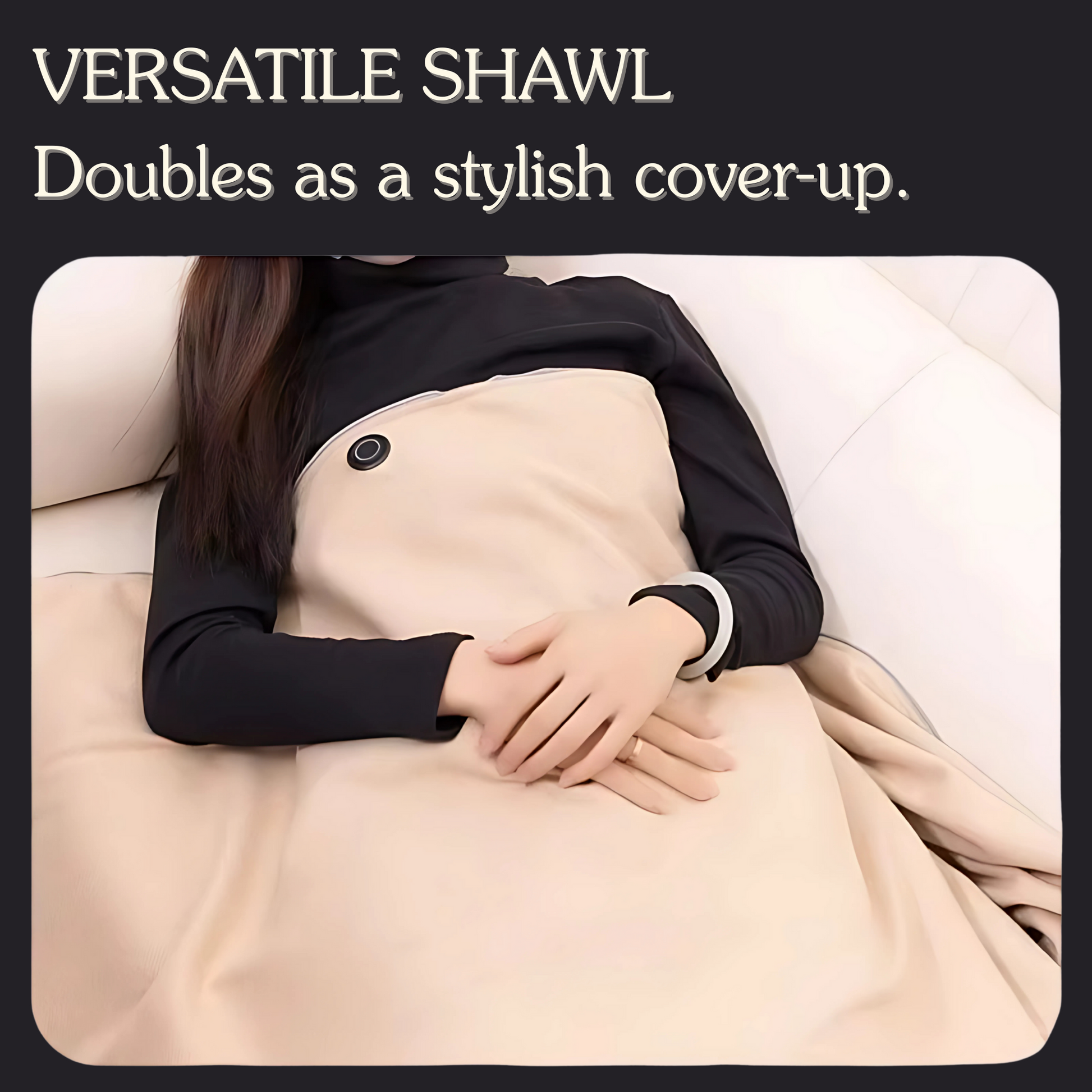 Cordless USB heated shawl wearable heat wrap for shoulders and back