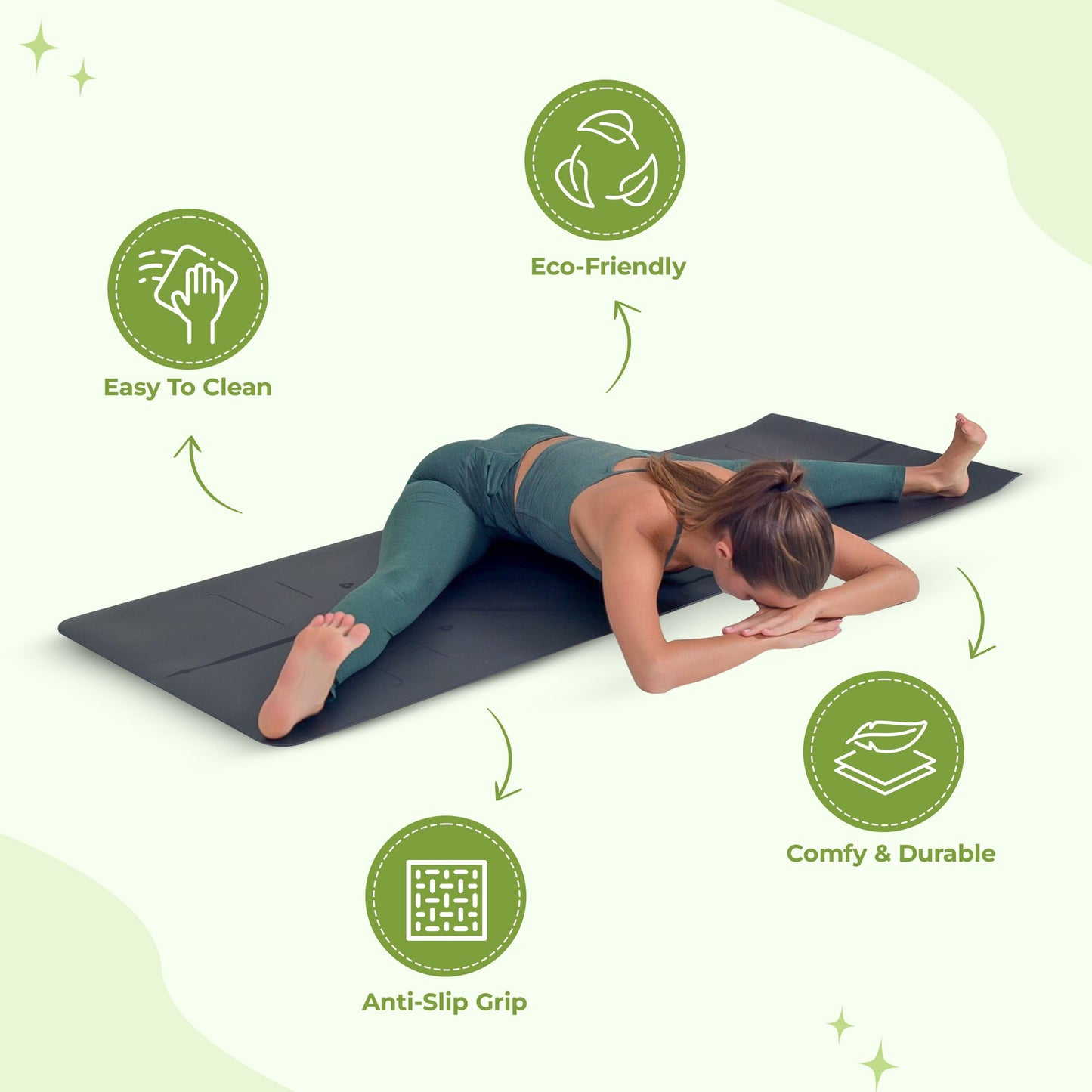 Premium yoga mat cushioned for every pose