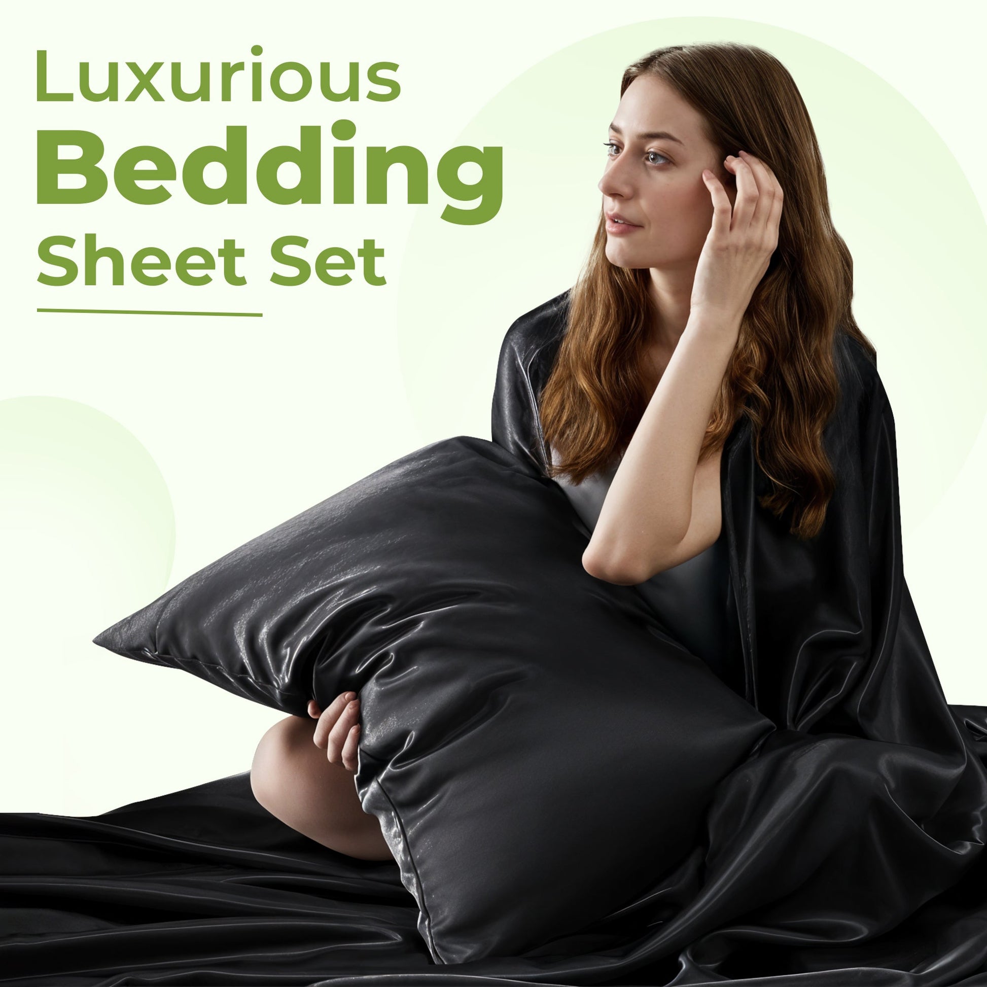Luxury satin sheet set with deep pockets