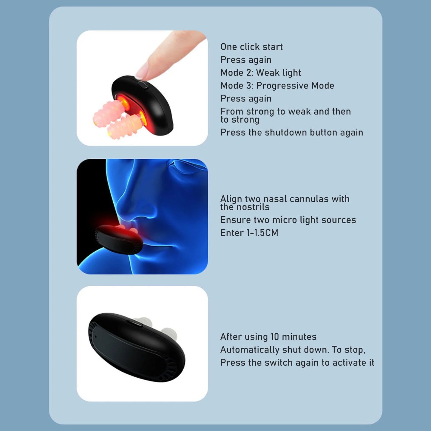Red light nasal therapy sinus and snoring relief device