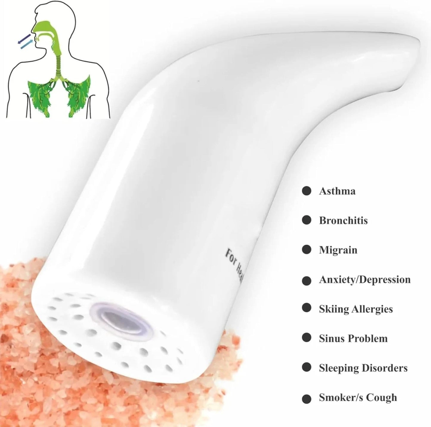 Salt therapy inhaler natural respiratory sinus relief