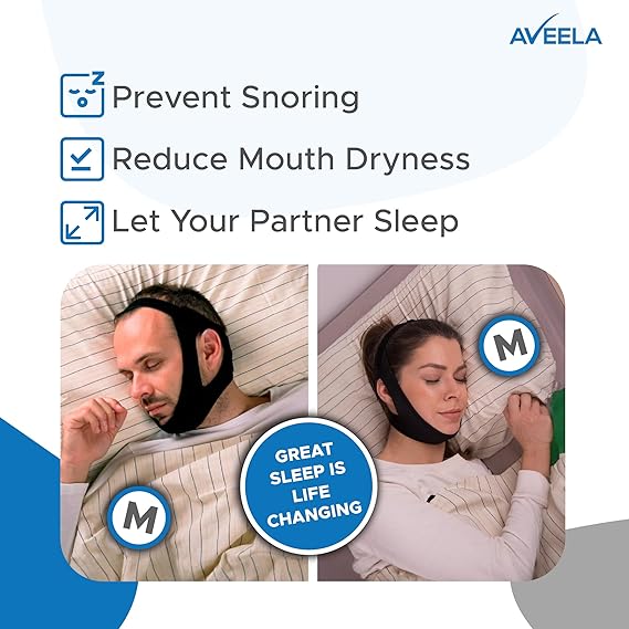 Anti-snoring chin strap adjustable jaw support