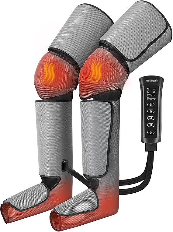 Electric heated knee and leg massager vibration