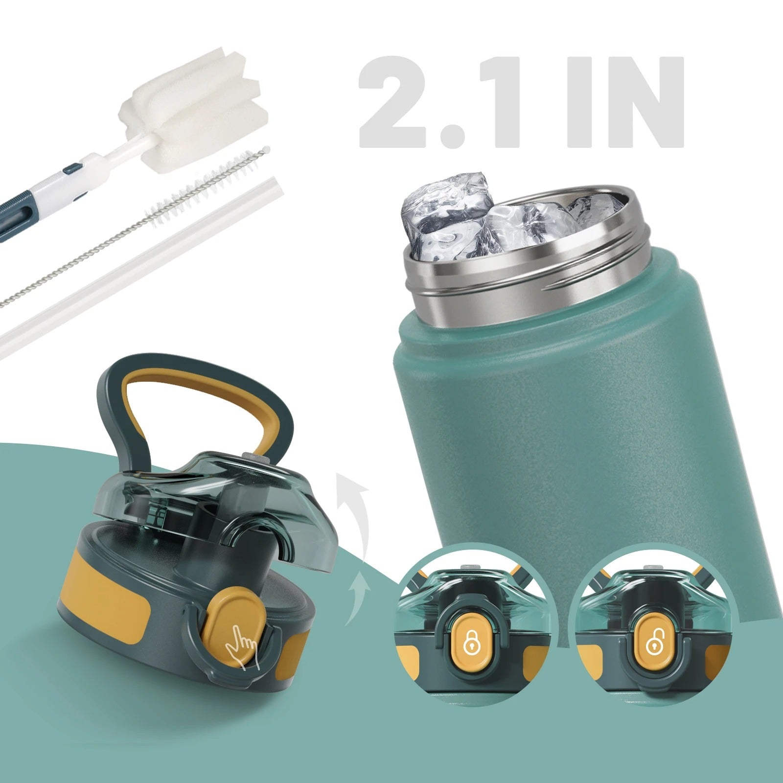 Anti-reflux slow-sip water bottle for GERD