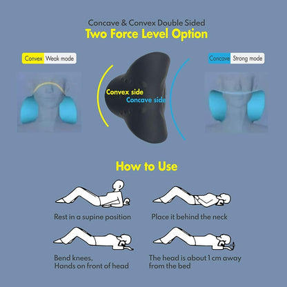 Cervical neck traction pillow for posture decompression and shoulder tension