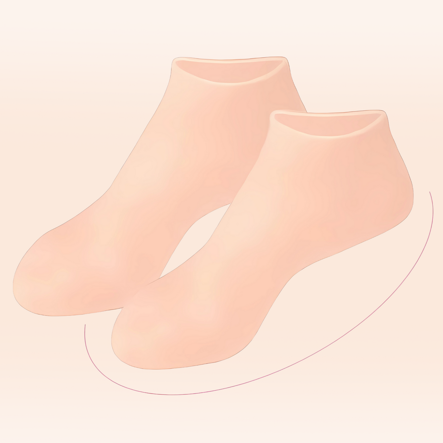 Silicone gel moisturizing socks for overnight heel hydration