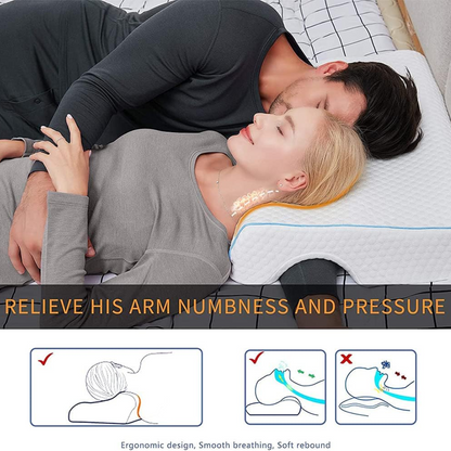 Shoulder relief pillow with flexible arm positions