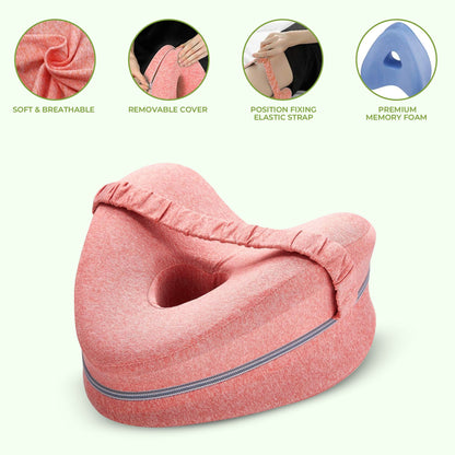Memory foam leg and knee support pillow for sciatica