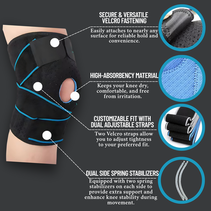 Hinged patella stabilizing knee brace for tracking issues