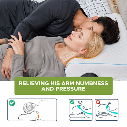 Memory foam side sleeper cuddle and couples pillow